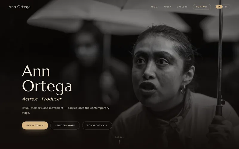 Screenshot of the Ann Ortega website